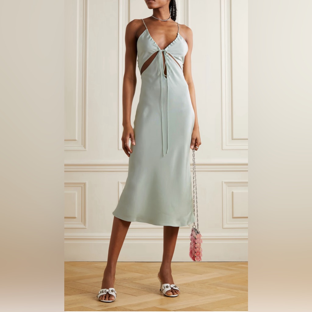 Christopher Esber Cutout Silk Mikado Midi Dress